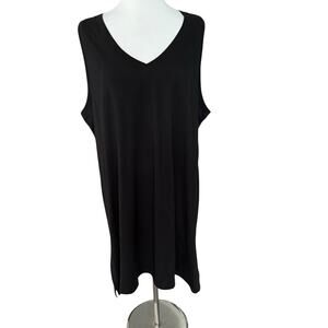 Pact Sleeveless Midi Dress Organic Cotton Knit Black Sustainable Minimalist XXL